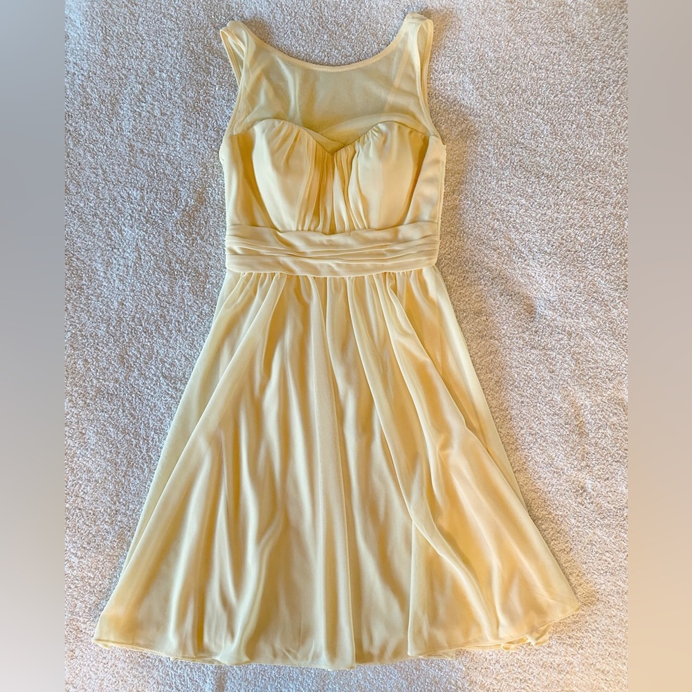 David’s Bridal size 2 dress, canary yellow bridesmaid